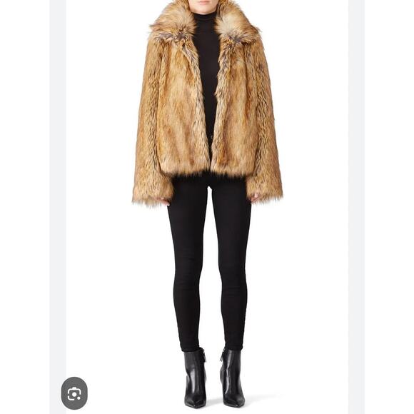 Zadig & Voltaire Furys Faux-Fur Jacket Long Sleeves in Marron Size 36 / US S NWT - Picture 1 of 13